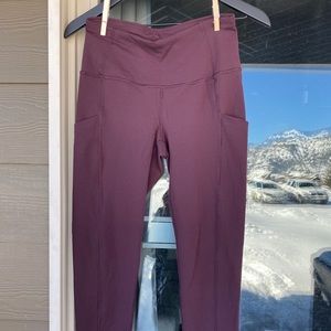 The North Face maroon leggings with pockets